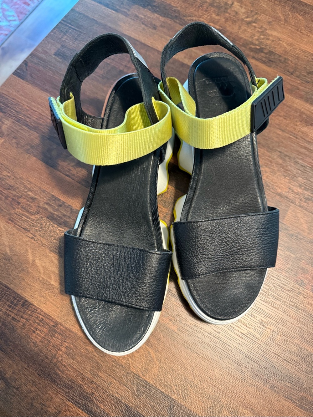 Sorel Black & Yellow Open-Toe Sport Sandals